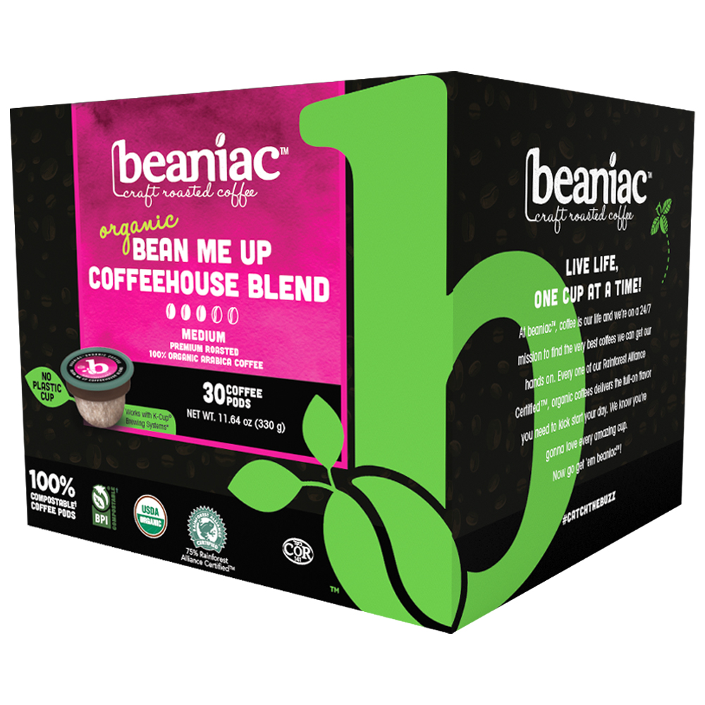 Beaniac bean me up medium roast coffee pods case